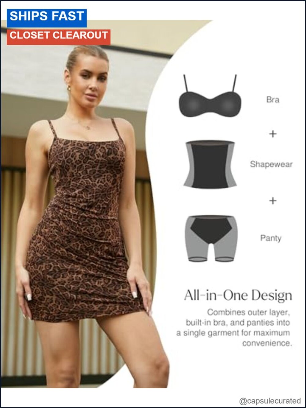 Spaghetti Strap Mini Dress Built In Shapewear Ruched Mesh Bodycon - Picture 2 of 6